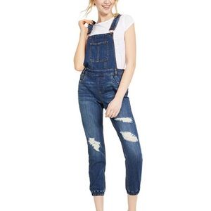 Dollhouse Girls Ripped Denim Overalls